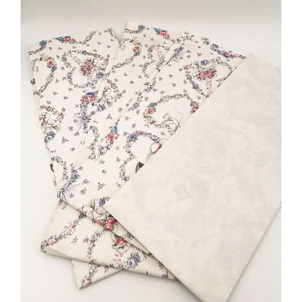 Vintage Wedding Gift Wrap 3 Sheets 39x27” Wrapping Paper Bridal Shower Doves